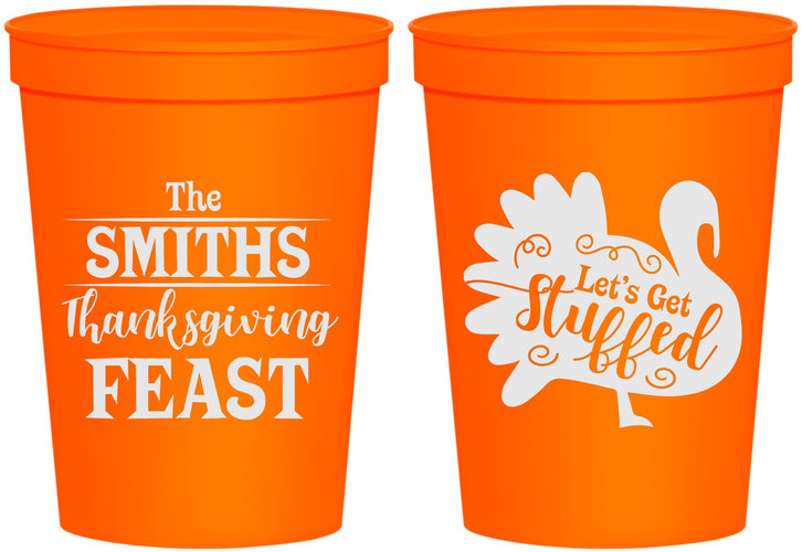 Personalized Thanksgiving 16 oz Stadium Cups - Lets Get Stuffed | 260020