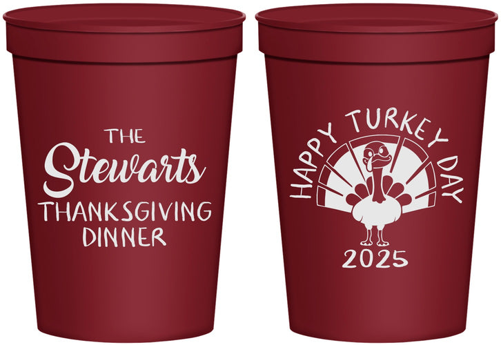 Personalized Thanksgiving 16 oz Stadium Cups - Turkey Day | 260021
