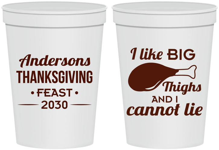Personalized Thanksgiving 16 oz Stadium Cups - Big Thighs | 260023