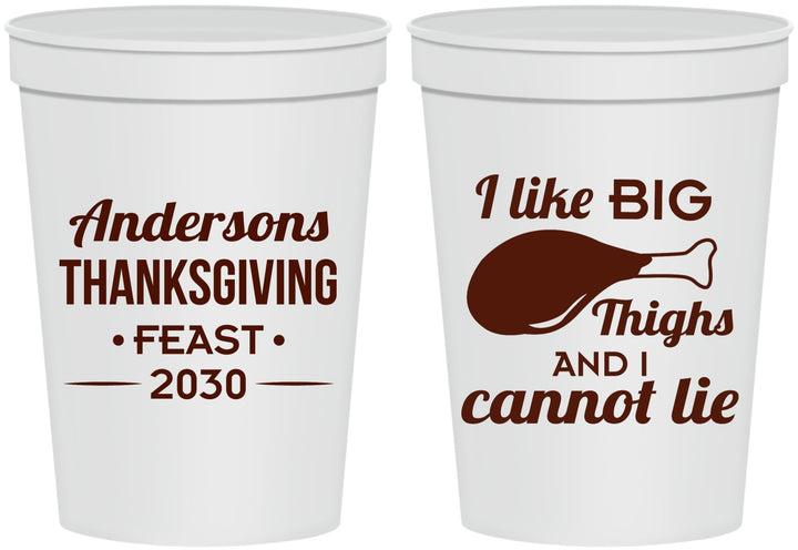 Personalized Thanksgiving 16 oz Stadium Cups - Big Thighs | 260023