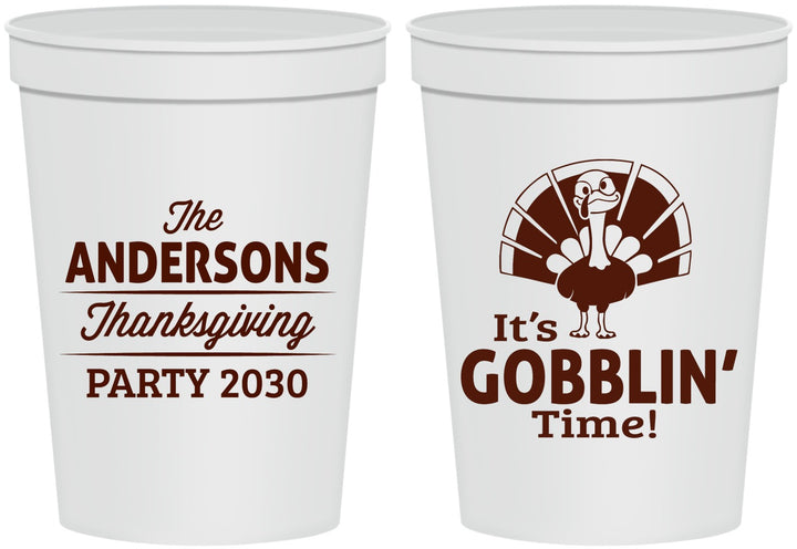 Personalized Thanksgiving 16 oz Stadium Cups - Turkey Gobblin | 260035
