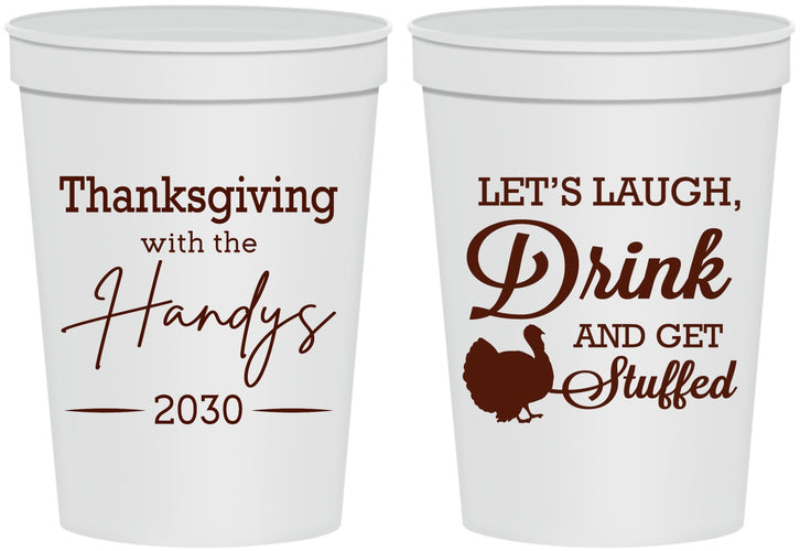 Personalized Thanksgiving 16 oz Stadium Cups - Turkey Stuffed | 260038