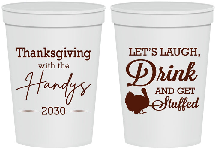 Personalized Thanksgiving 16 oz Stadium Cups - Turkey Stuffed | 260038