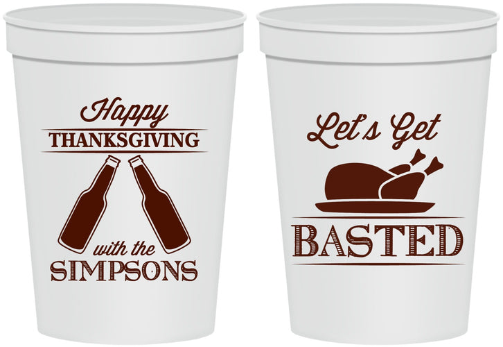 Personalized Thanksgiving 16 oz Stadium Cups - Lets Get Basted | 260039