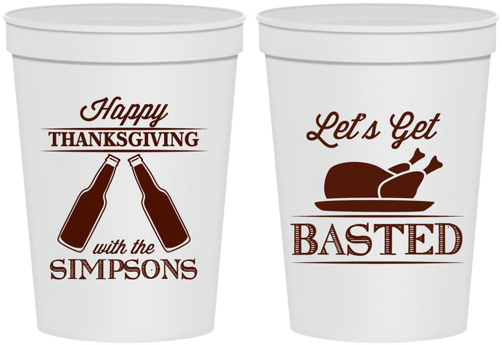 Personalized Thanksgiving 16 oz Stadium Cups - Lets Get Basted | 260039