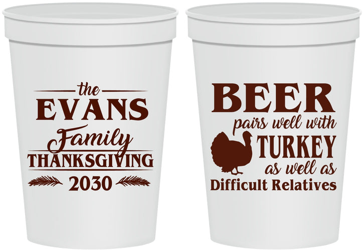 Personalized Thanksgiving 16 oz Stadium Cups - Turkey | 260042
