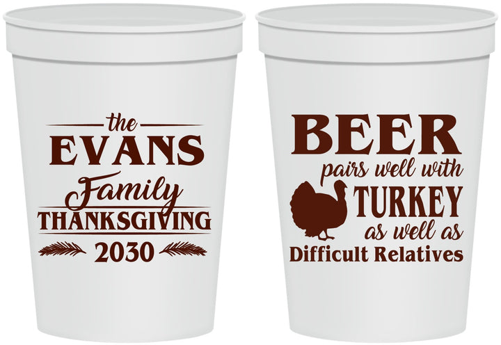 Personalized Thanksgiving 16 oz Stadium Cups - Turkey | 260042