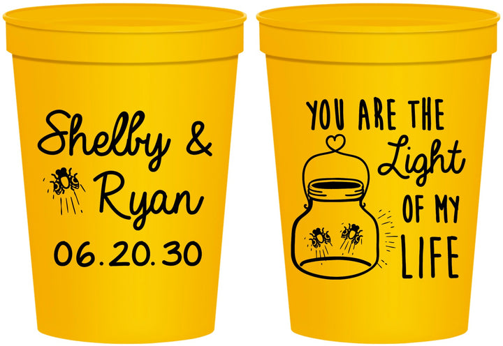 Personalized Wedding 16 oz Stadium Cups - You Are The Light Of My Life | 262