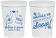 Personalized Wedding 16 oz Stadium Cups - Christmas Snow | 268