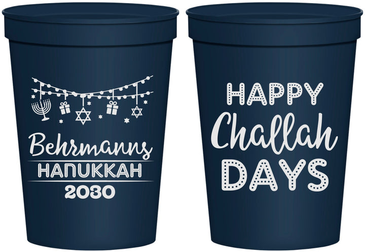 Personalized Hanukkah 16 oz Stadium Cups - Challah Days | 270003