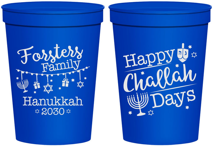 Personalized Hanukkah 16 oz Stadium Cups - Challah Days | 270004