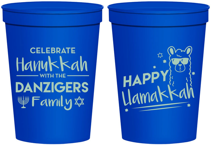Personalized Hanukkah 16 oz Stadium Cups - Llamakkah | 270018