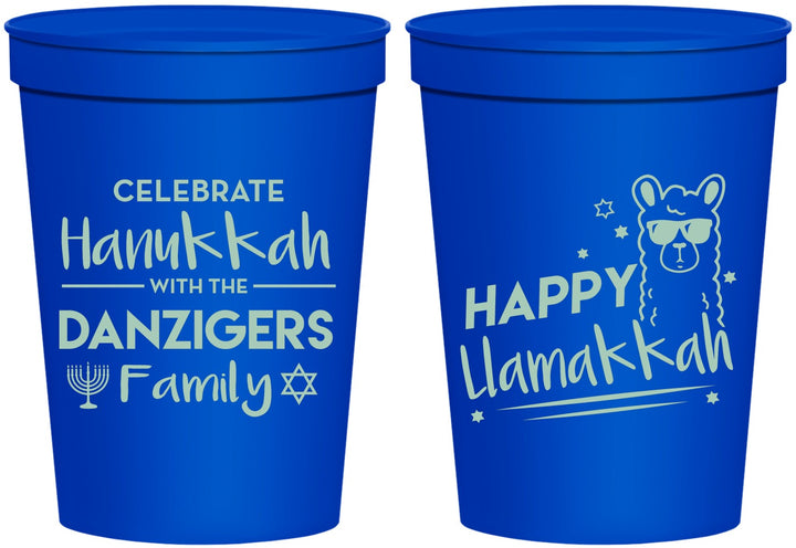 Personalized Hanukkah 16 oz Stadium Cups - Llamakkah | 270018