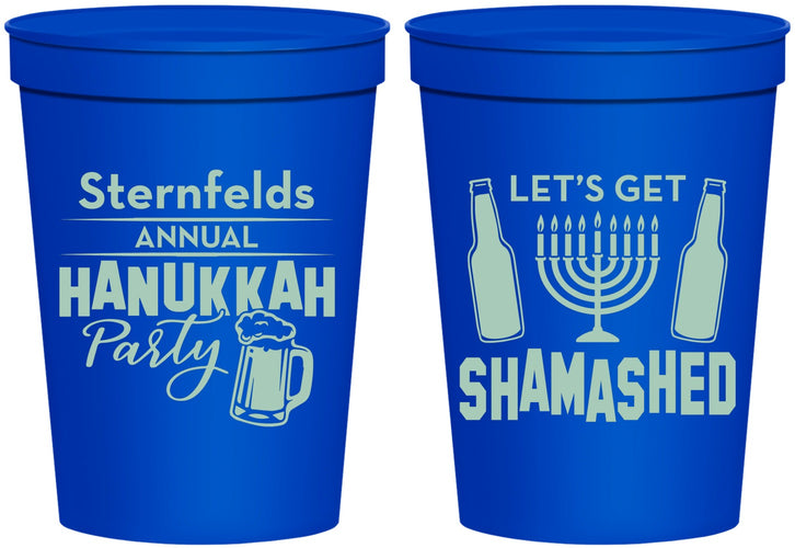 Personalized Hanukkah 16 oz Stadium Cups - Menorah | 270026