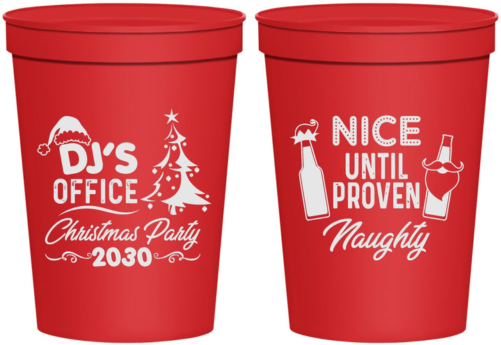 Personalized Christmas 16 oz Stadium Cups - Naughty Or Nice | 280000