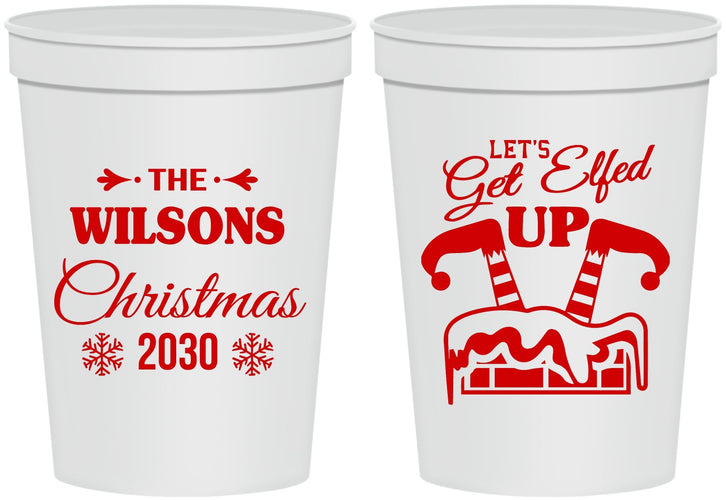 Personalized Christmas 16 oz Stadium Cups - Lets Get Elfed Up | 280006
