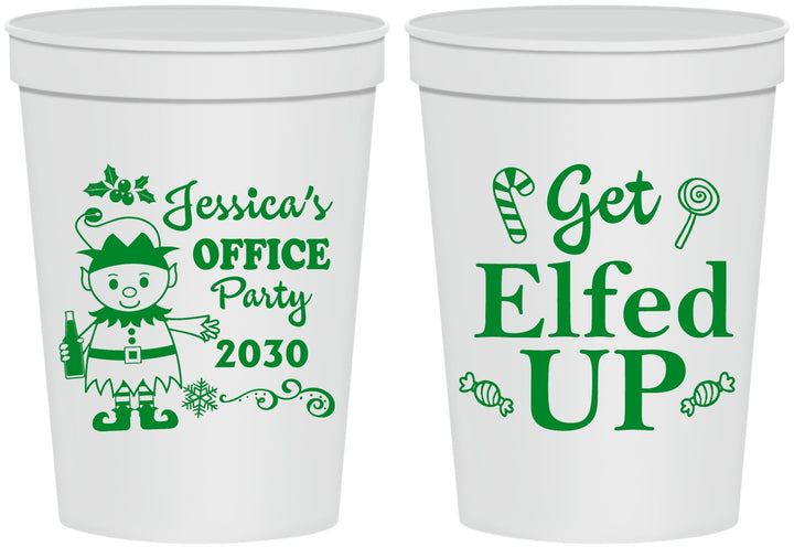 Personalized Christmas 16 oz Stadium Cups - Lets Get Elfed Up | 280007