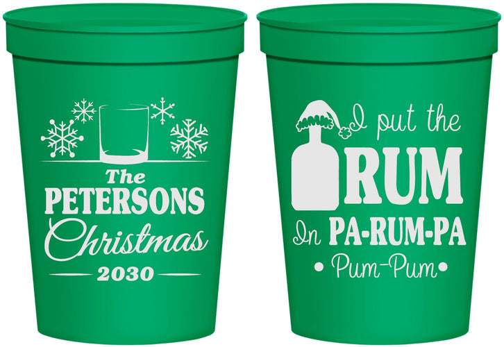 Personalized Christmas 16 oz Stadium Cups - Pa Rum Pa | 280013