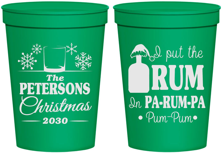 Personalized Christmas 16 oz Stadium Cups - Pa Rum Pa | 280013
