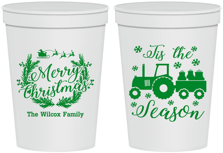 Personalized Christmas 16 oz Stadium Cups - Til The Season | 280019