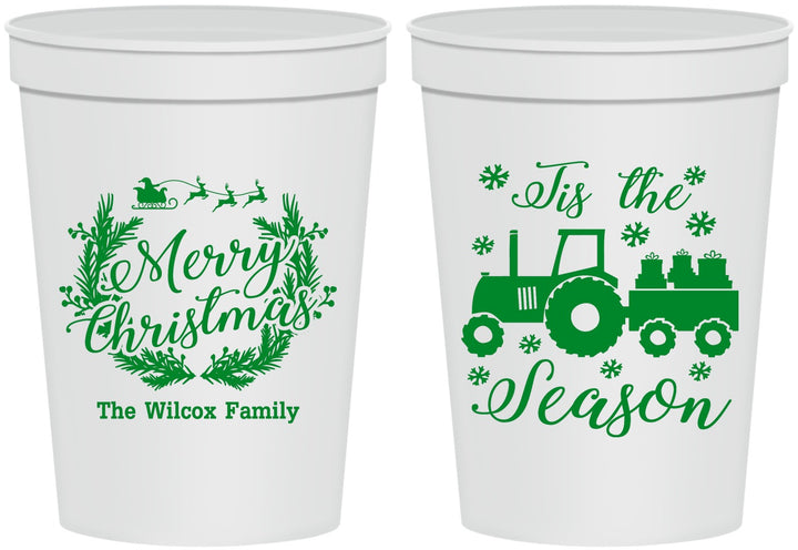 Personalized Christmas 16 oz Stadium Cups - Til The Season | 280019