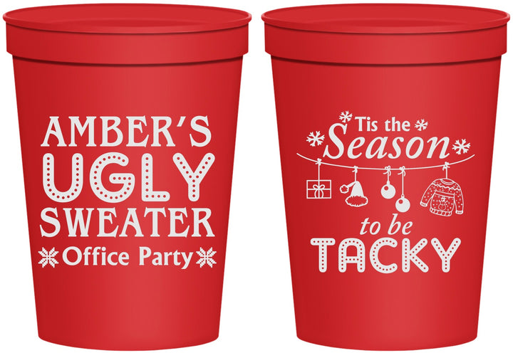 Personalized Christmas 16 oz Stadium Cups - Til The Season To Be Tacky | 280020