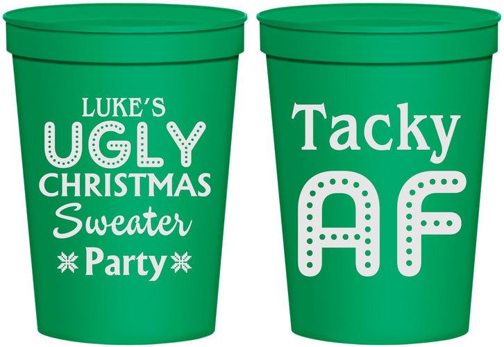 Personalized Christmas 16 oz Stadium Cups - Tacky Af | 280021