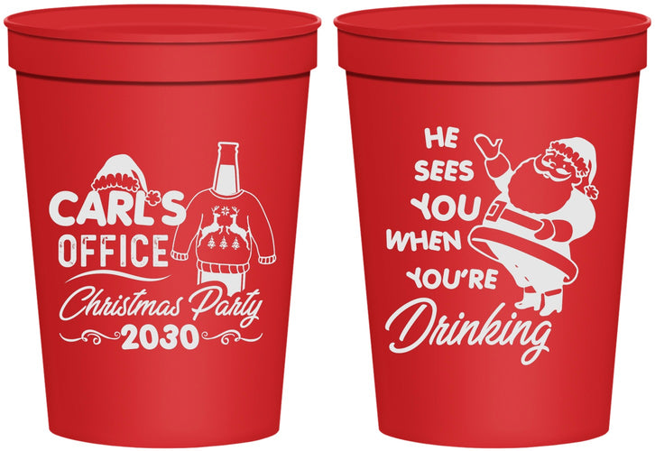 Personalized Christmas 16 oz Stadium Cups - Santa Claus | 280028