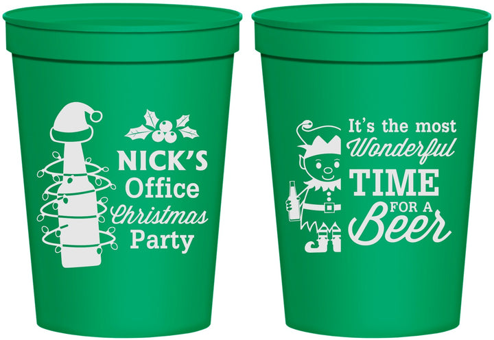 Personalized Christmas 16 oz Stadium Cups - Elf | 280029
