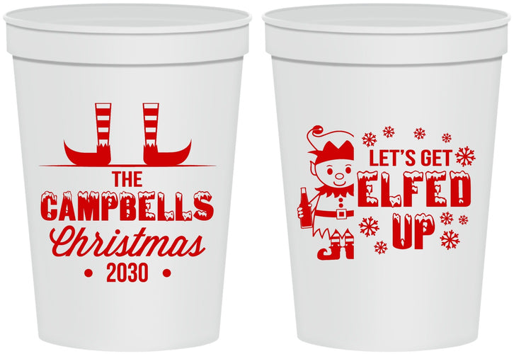 Personalized Christmas 16 oz Stadium Cups - Lets Get Elfed Up | 280038