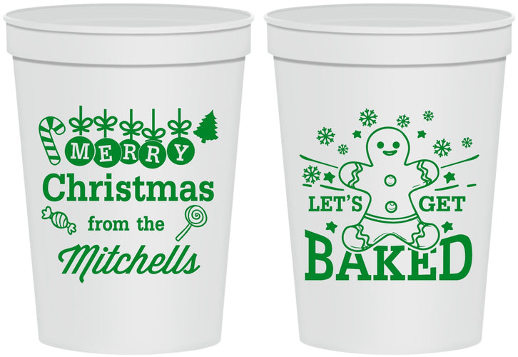 Personalized Christmas 16 oz Stadium Cups - Lets Get Baked | 280039