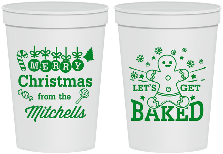 Personalized Christmas 16 oz Stadium Cups - Lets Get Baked | 280039