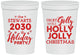 Personalized Christmas 16 oz Stadium Cups - Holly Jolly | 280046