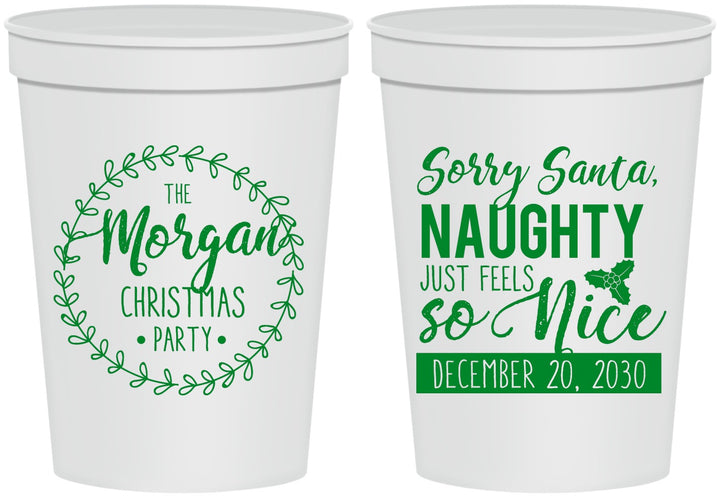 Personalized Christmas 16 oz Stadium Cups - Naughty Or Nice | 280047