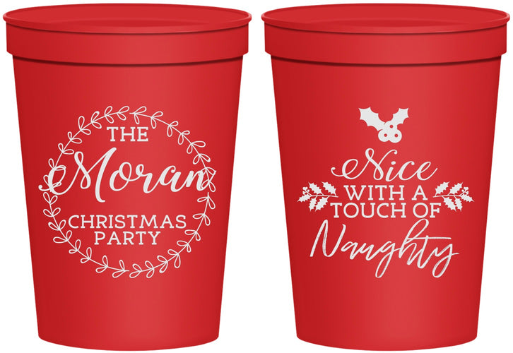 Personalized Christmas 16 oz Stadium Cups - Touch Of Naughty | 280048