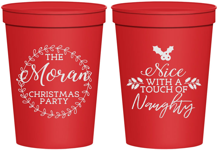 Personalized Christmas 16 oz Stadium Cups - Touch Of Naughty | 280048