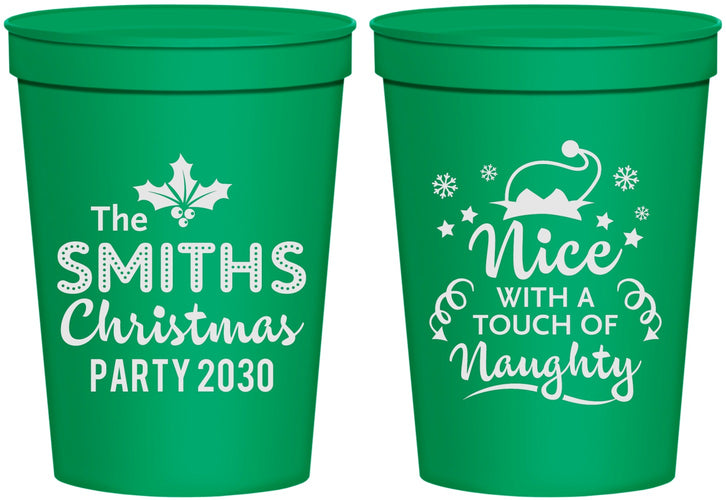 Personalized Christmas 16 oz Stadium Cups - Touch Of Naughty | 280049