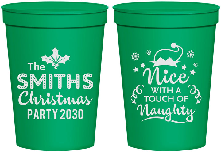 Personalized Christmas 16 oz Stadium Cups - Touch Of Naughty | 280049