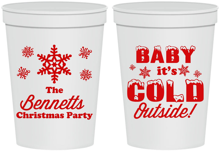 Personalized Christmas 16 oz Stadium Cups - Joy To The World | 280054