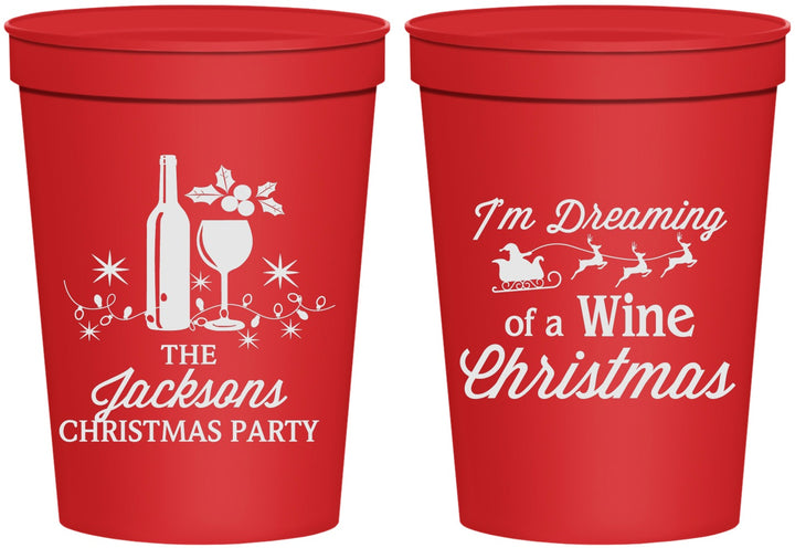 Personalized Christmas 16 oz Stadium Cups - Bah Hum Bug | 280056