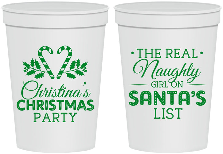 Personalized Christmas 16 oz Stadium Cups - Naughty List | 280059