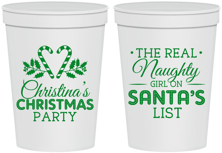 Personalized Christmas 16 oz Stadium Cups - Naughty List | 280059