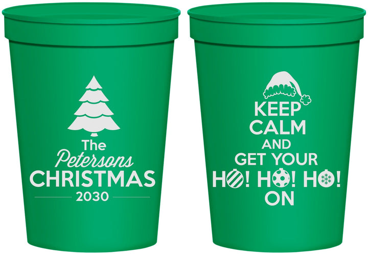 Personalized Christmas 16 oz Stadium Cups - Ho Ho Ho | 280061