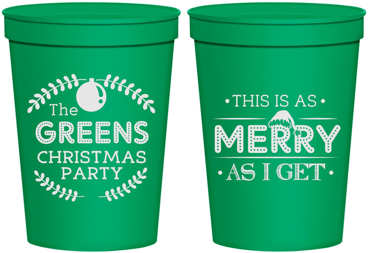 Personalized Christmas 16 oz Stadium Cups - Merry As I Get | 280065