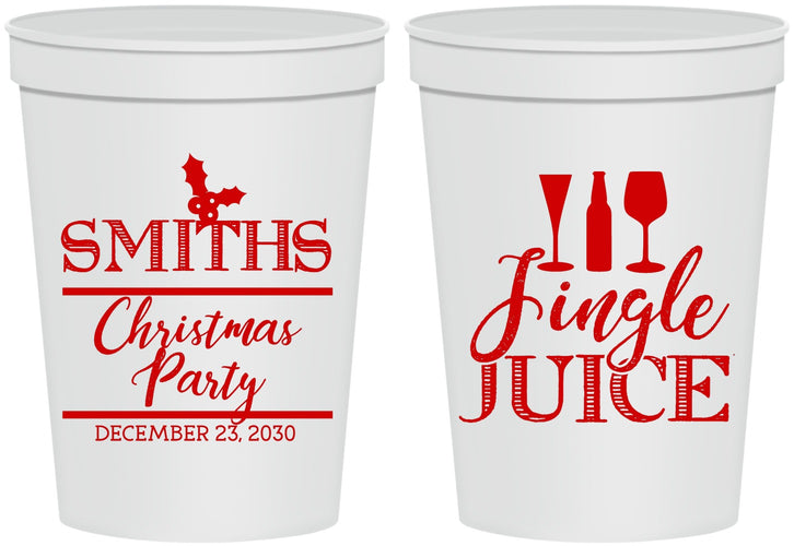 Personalized Christmas 16 oz Stadium Cups - Jingle Juice | 280066