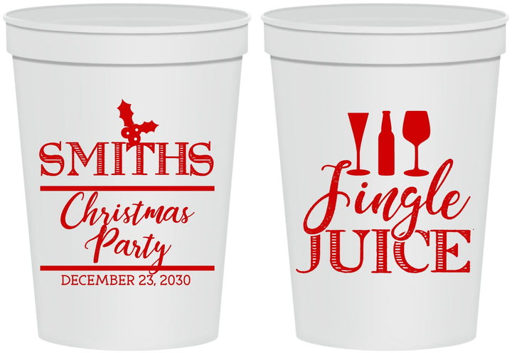 Personalized Christmas 16 oz Stadium Cups - Jingle Juice | 280066