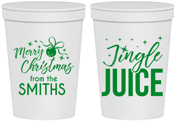 Personalized Christmas 16 oz Stadium Cups - Jingle Juice | 280067