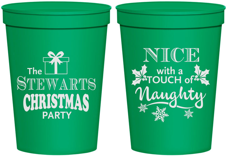 Personalized Christmas 16 oz Stadium Cups - Naughty Or Nice | 280069