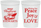 Personalized Christmas 16 oz Stadium Cups - Peace Joy Love | 280070
