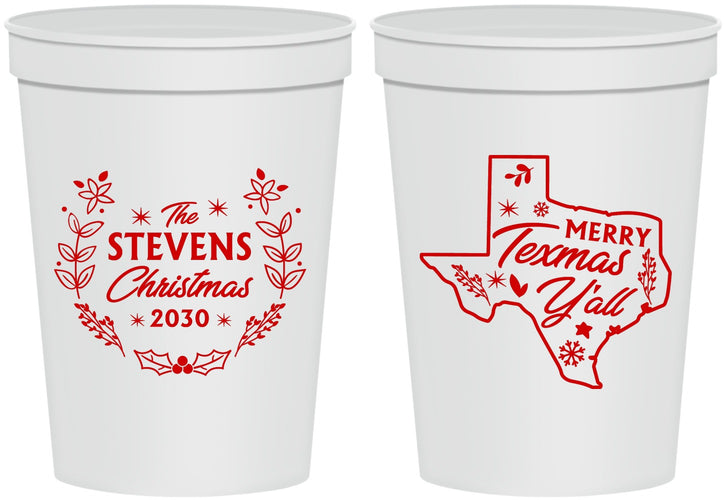 Personalized Christmas 16 oz Stadium Cups - Texmas Yall | 280074